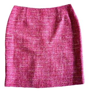 Just In Time For Easter - Classic Tweed Lined Skirt Multi-Colored Pink Creme
